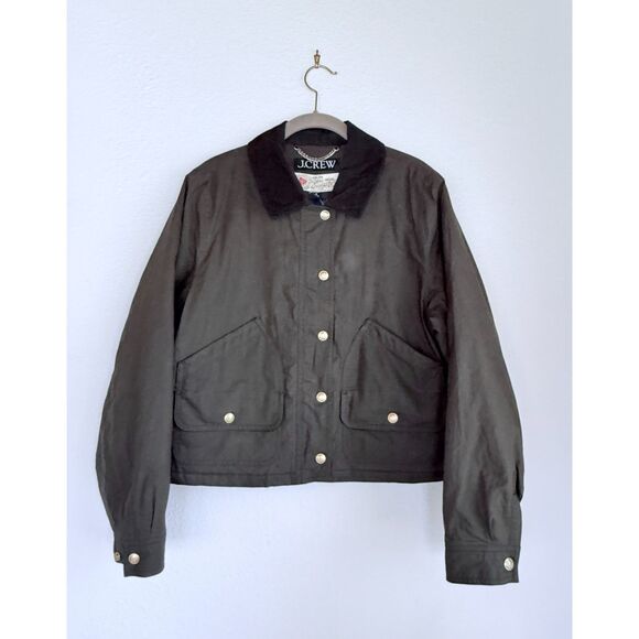 NWT J.Crew Womens Short Barn Jacket in Mossy Brown English Ripstop Cotton Medium - Picture 7 of 15